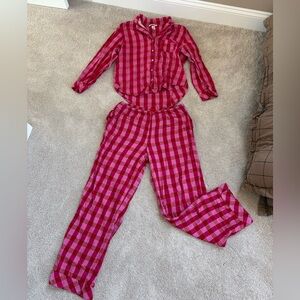 Victoria's Secret Red and Pink Plaid Pajama Set
